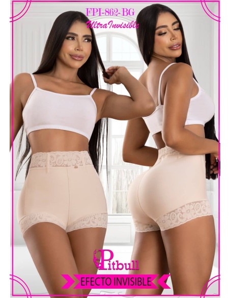 Faja reductora ultra invisible short de alta compresion y realce natural fpi862 - fajas reductoras