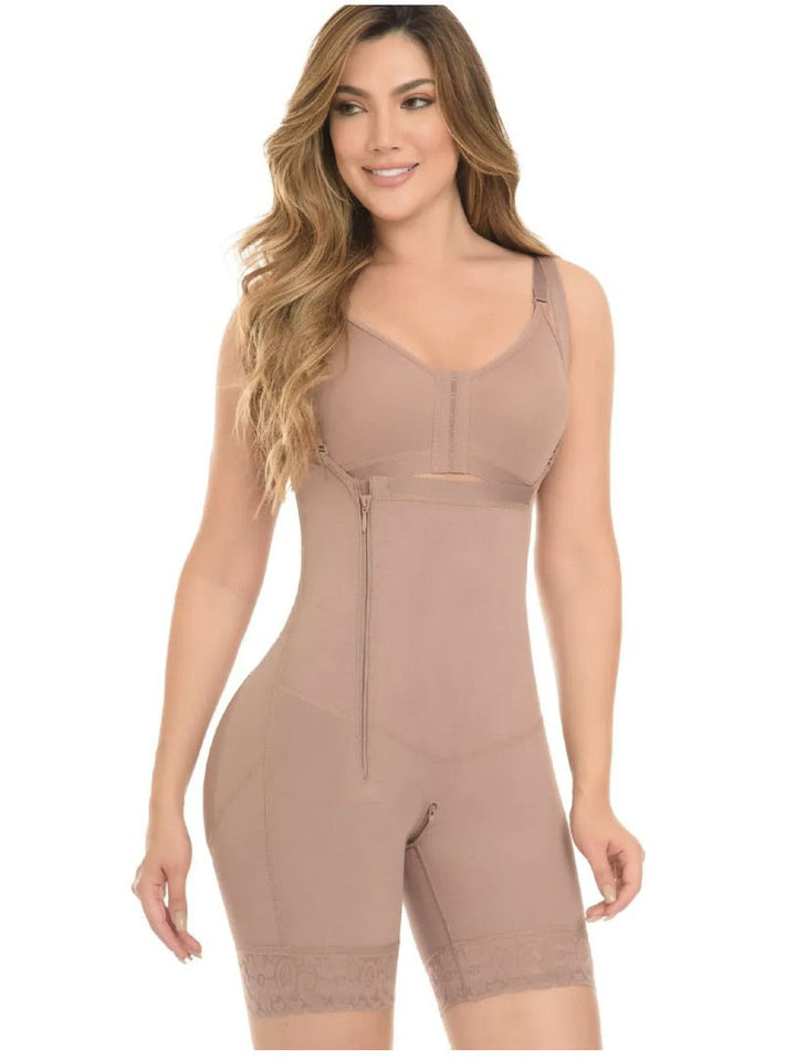 Faja reloj de arena cachetera tres niveles tirante fino sin sujetador espalda media fajate - xs / café