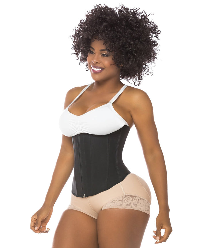 Faja salome cinturilla colombiana con cremallera post parto uso diario - negro / xs