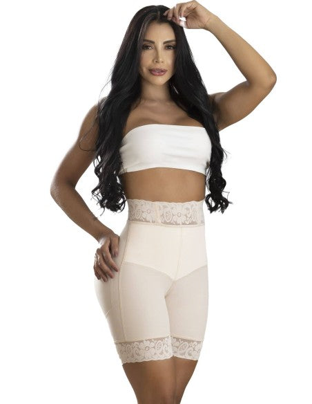 Faja short con latex post parto uso diario marca pitbull fp827 - xs / beige - fajas reductoras