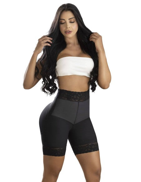 Faja short con latex post parto uso diario marca pitbull fp827 - xs / negro - fajas reductoras