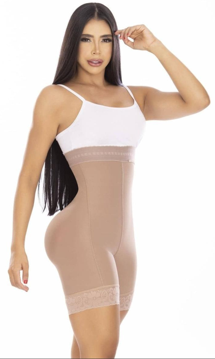 Faja short efecto invisible levanta gluteos talle alto uso diario marca pitbull - xs / cocoa