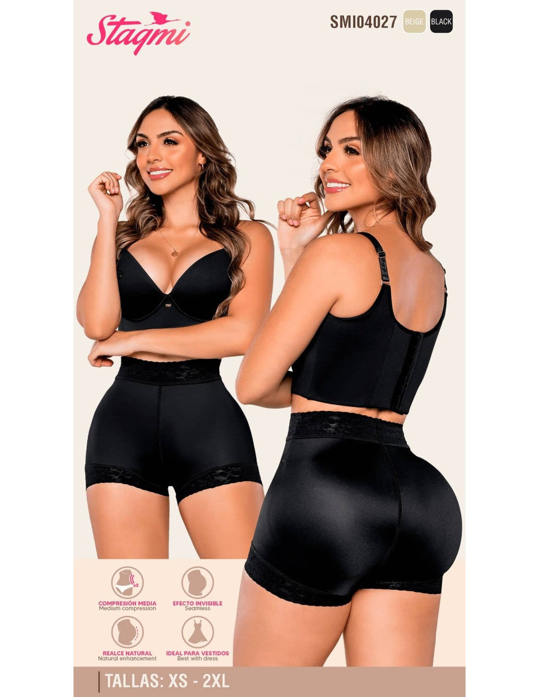 Faja short levanta glúteos efecto invisible stagmi – smi04027