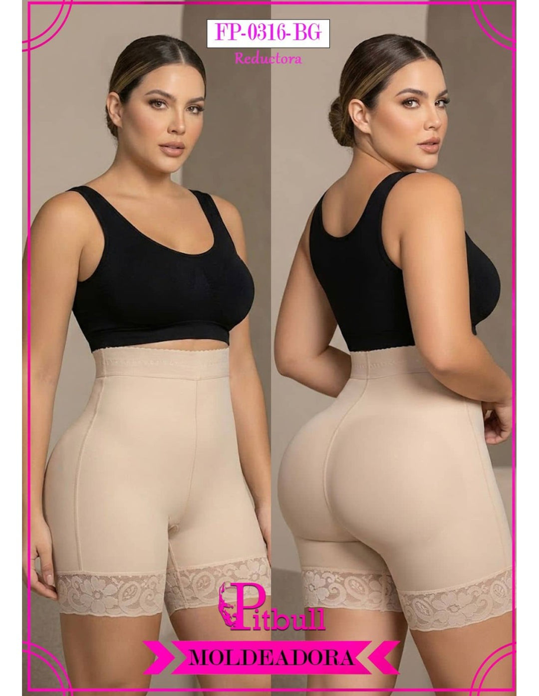 SHORT MOLDEADOR INVISIBLE PITBULL CONTROL ABDOMINAL LEVANTA GLÚTEOS FP0316