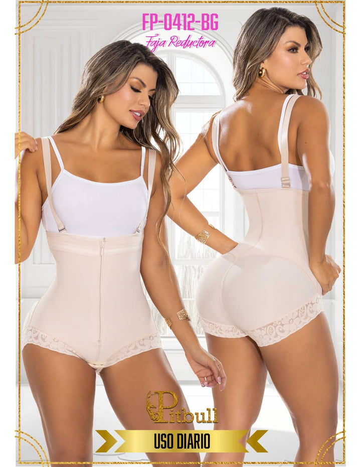 FAJA COLOMBIANA PITBULL SHORT MOLDEADORA REDUCTORA CIERRE FRONTAL FP0412