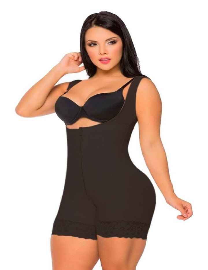 Faja short sobre huecos de franela post operatorio fs0233-c - xs / negro - fajas reductoras