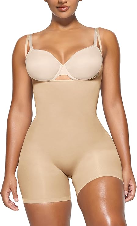 Faja sin costuras body moldeador levantacola cierre frontal - xxs-xs / beige - fajas reductoras