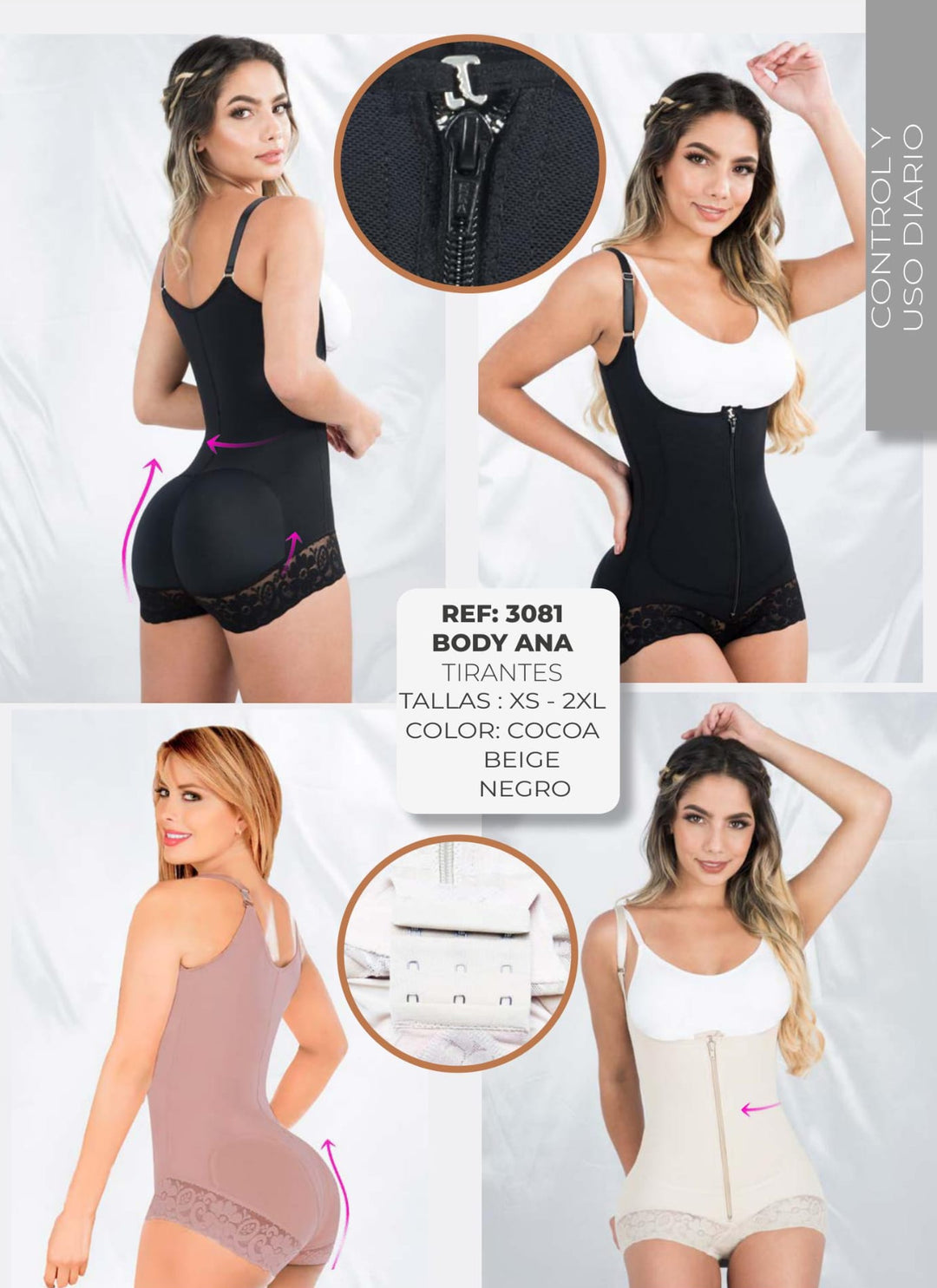 FAJA COLOMBIANA BODY CULOTTE DE ALTA COMPRESION CON CONTROL ABDOMINAL Y EFECTO PUSH UP EN GLUTEOS MAXICOLY
