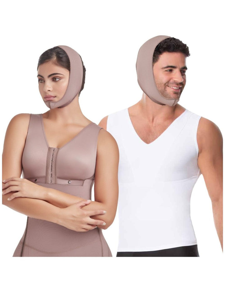 Mentonera facial fajate postoperatorio unisex recuperacion - xs / café