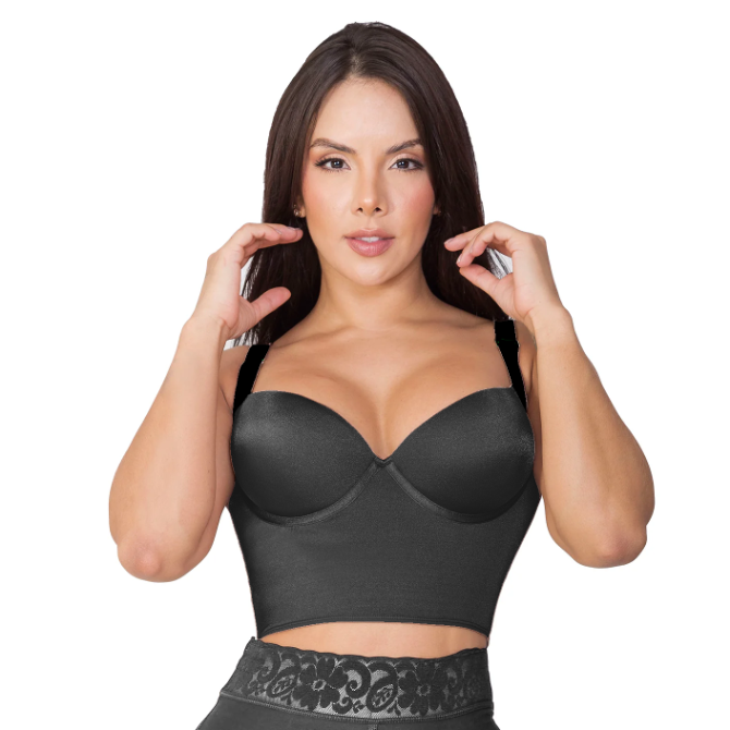 Sujetador salomé bc100 brasier de realce control rollitos espalda - 36 / negro