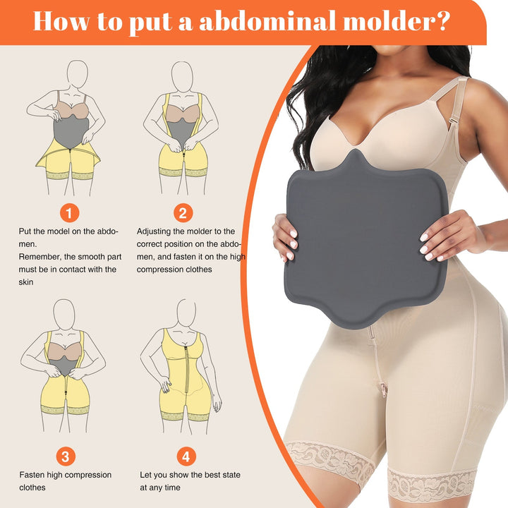 Tabla abdominal ajustable postoperatorio negra de alta calidad - talla única / negro