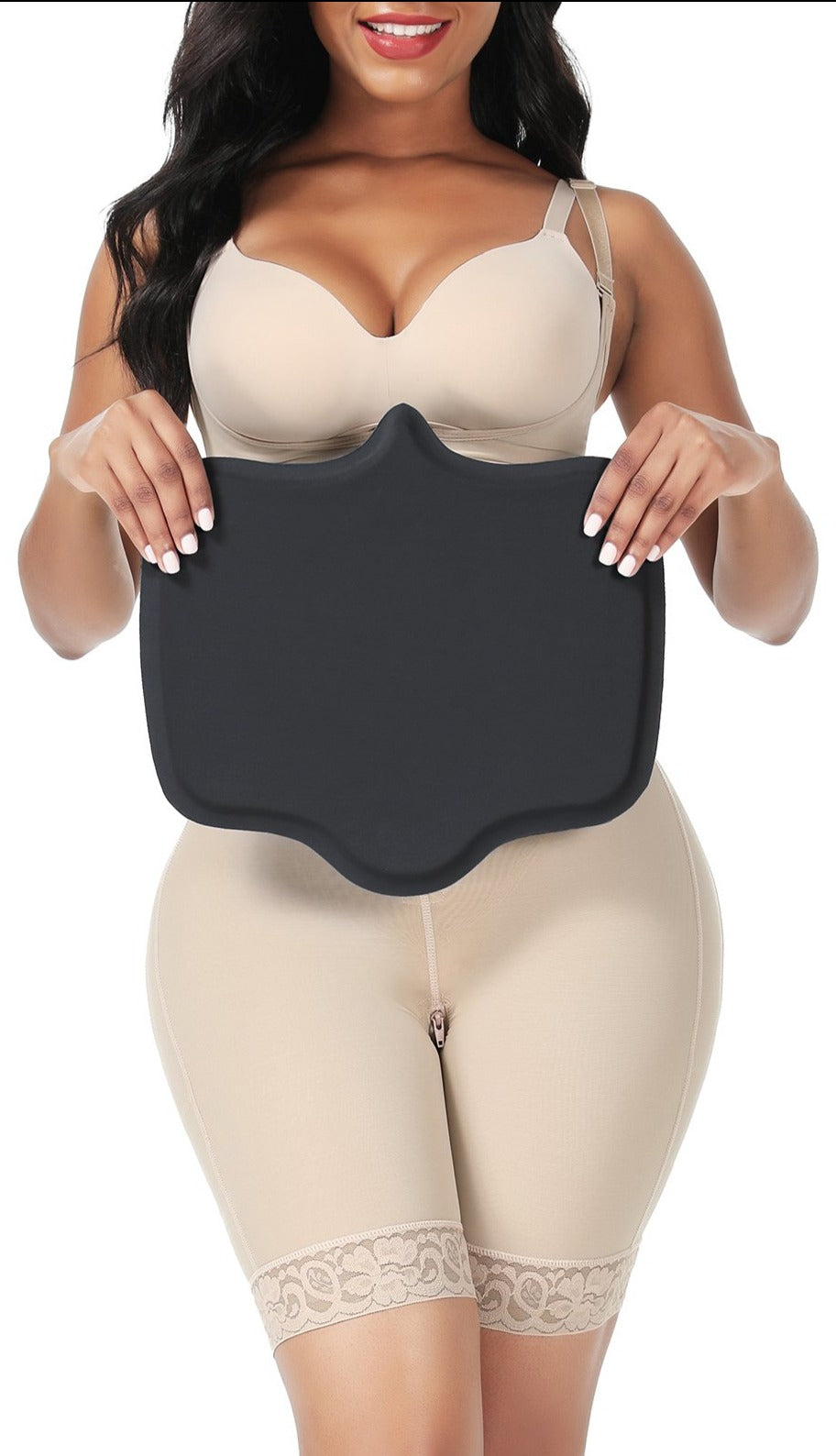 Tabla abdominal ajustable postoperatorio negra de alta calidad - talla única / negro